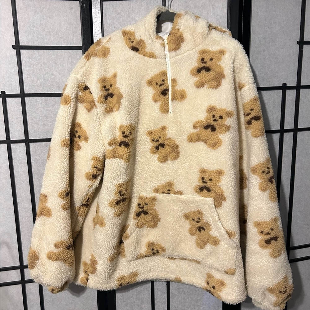 Fluffy Aelfric Eden Teddy Bear Quarter Zip Hoodie (Large)